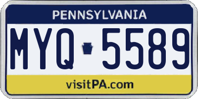 PA license plate MYQ5589