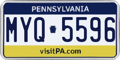 PA license plate MYQ5596
