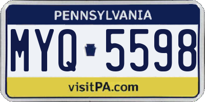 PA license plate MYQ5598