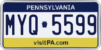 PA license plate MYQ5599