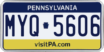 PA license plate MYQ5606