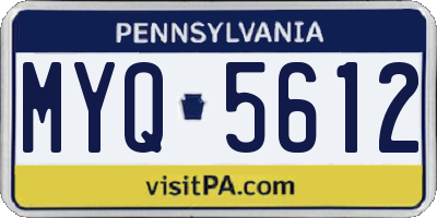 PA license plate MYQ5612