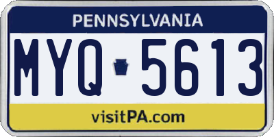 PA license plate MYQ5613