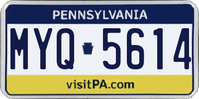 PA license plate MYQ5614