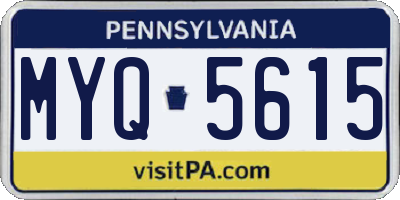 PA license plate MYQ5615