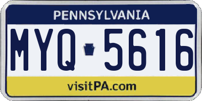PA license plate MYQ5616