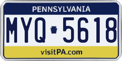 PA license plate MYQ5618