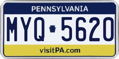 PA license plate MYQ5620
