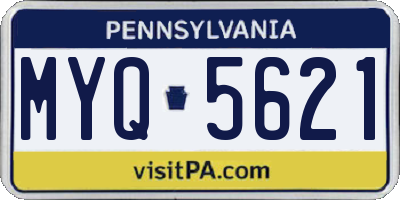 PA license plate MYQ5621