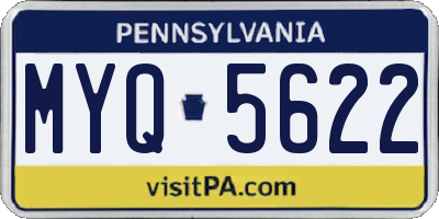 PA license plate MYQ5622