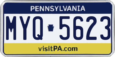 PA license plate MYQ5623
