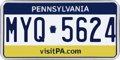 PA license plate MYQ5624