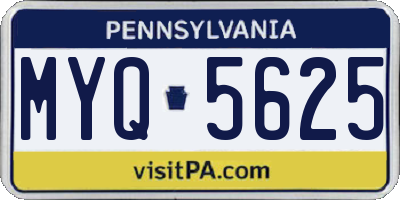 PA license plate MYQ5625
