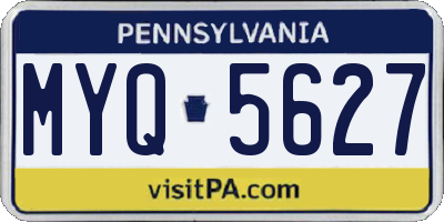 PA license plate MYQ5627