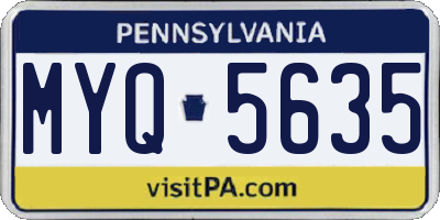 PA license plate MYQ5635