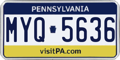 PA license plate MYQ5636
