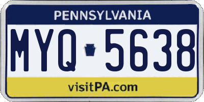 PA license plate MYQ5638