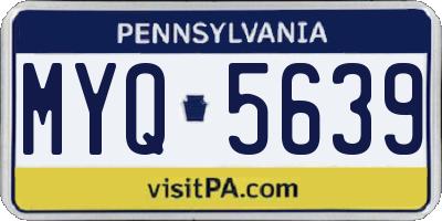 PA license plate MYQ5639