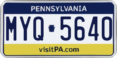 PA license plate MYQ5640