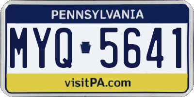 PA license plate MYQ5641