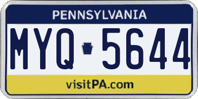 PA license plate MYQ5644