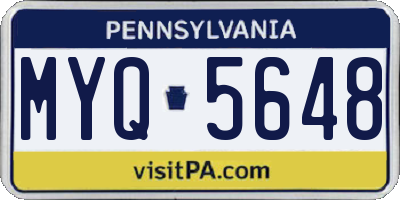 PA license plate MYQ5648