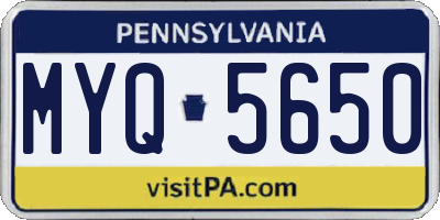 PA license plate MYQ5650