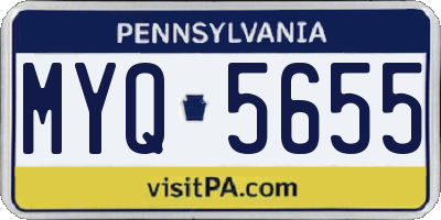 PA license plate MYQ5655
