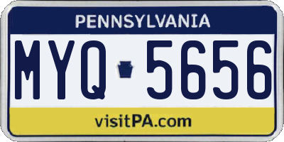 PA license plate MYQ5656