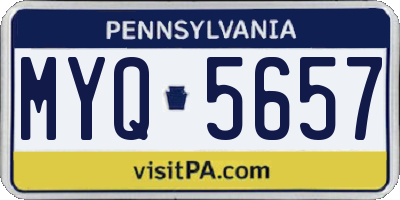PA license plate MYQ5657