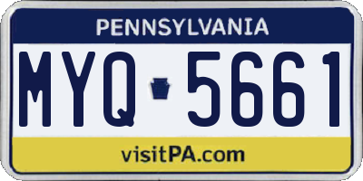 PA license plate MYQ5661