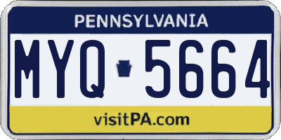 PA license plate MYQ5664