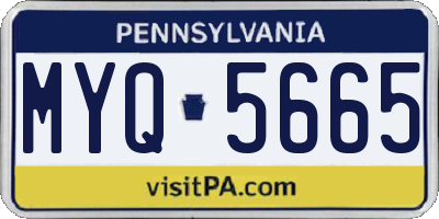 PA license plate MYQ5665