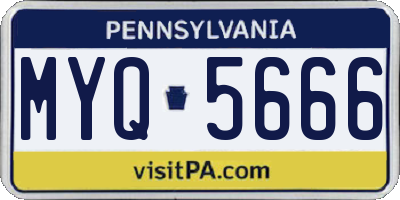 PA license plate MYQ5666
