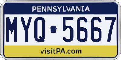 PA license plate MYQ5667