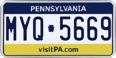 PA license plate MYQ5669