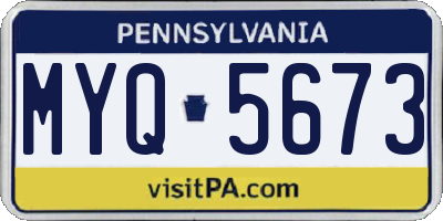 PA license plate MYQ5673