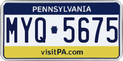 PA license plate MYQ5675