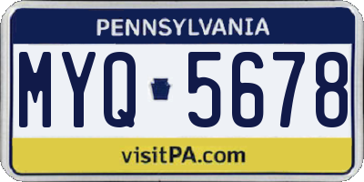PA license plate MYQ5678