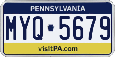 PA license plate MYQ5679