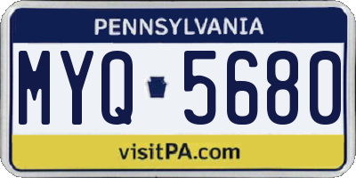 PA license plate MYQ5680