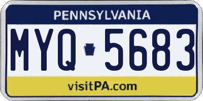 PA license plate MYQ5683