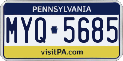 PA license plate MYQ5685