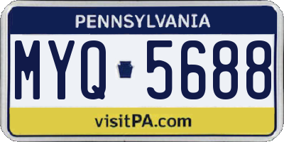 PA license plate MYQ5688