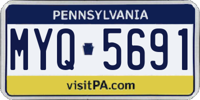 PA license plate MYQ5691