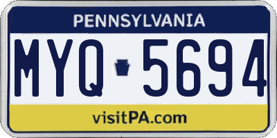 PA license plate MYQ5694