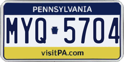 PA license plate MYQ5704
