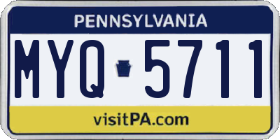 PA license plate MYQ5711