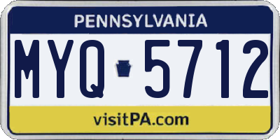 PA license plate MYQ5712