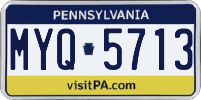 PA license plate MYQ5713
